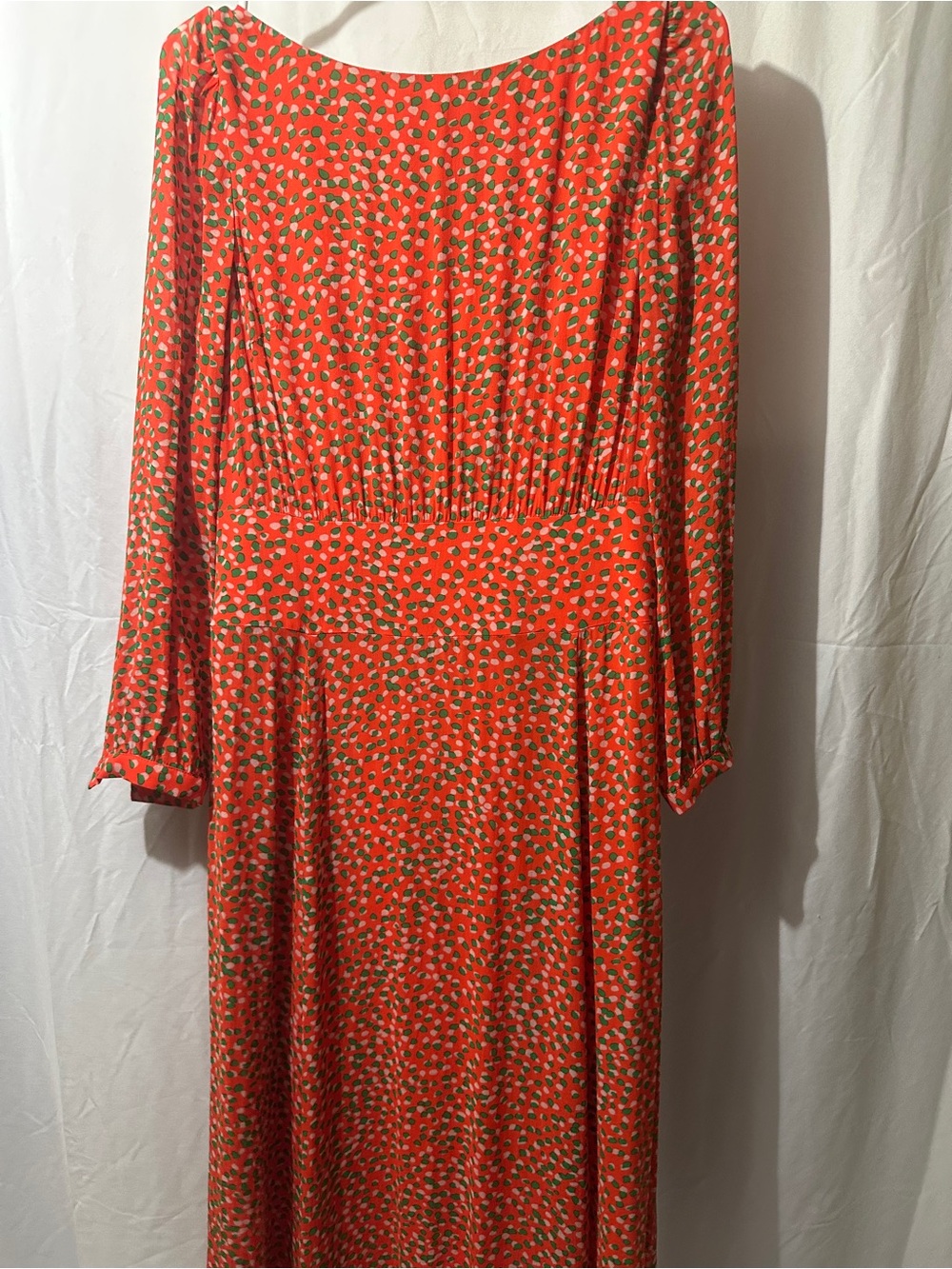 Boden Orange Floral Long Sleeve Womenβs Dress